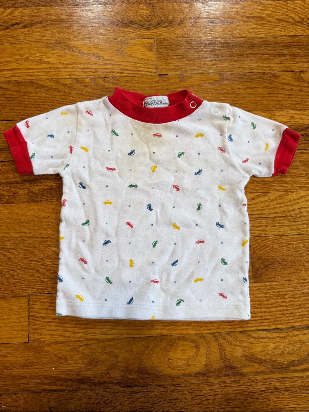 Saks Fifth Avenue 18 Mo Toddler Baby Car Print T Shirt Vintage 80s 90s